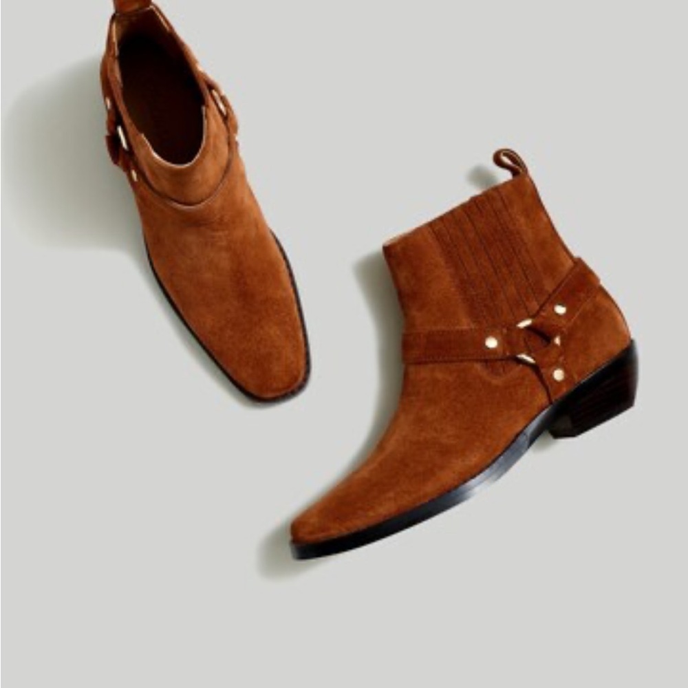 NWOT Madewell Santiago Western Ankle Boot in Suede